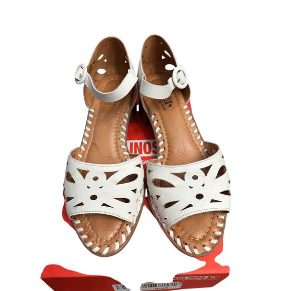 Pikolinos  Melilla Doe Cut Leather Sandals Flate Heel Buckle Closure Size 39 - Picture 2 of 8
